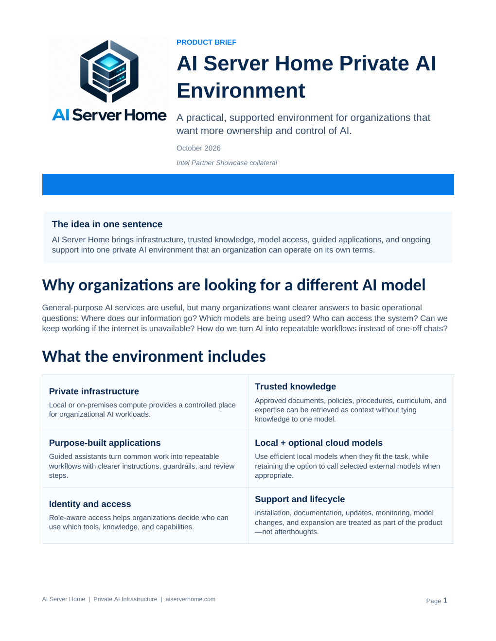 First page of AI Server Home Private AI Environment